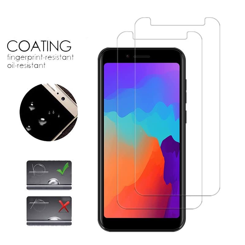for BLU C5L Max HD Clear Screen Protector Tempered Glass - [2Pack] 9H