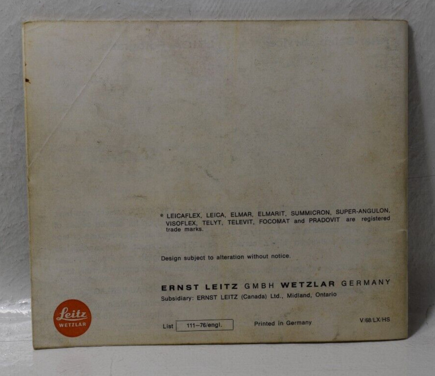 LEICA FLEX SL Instructions