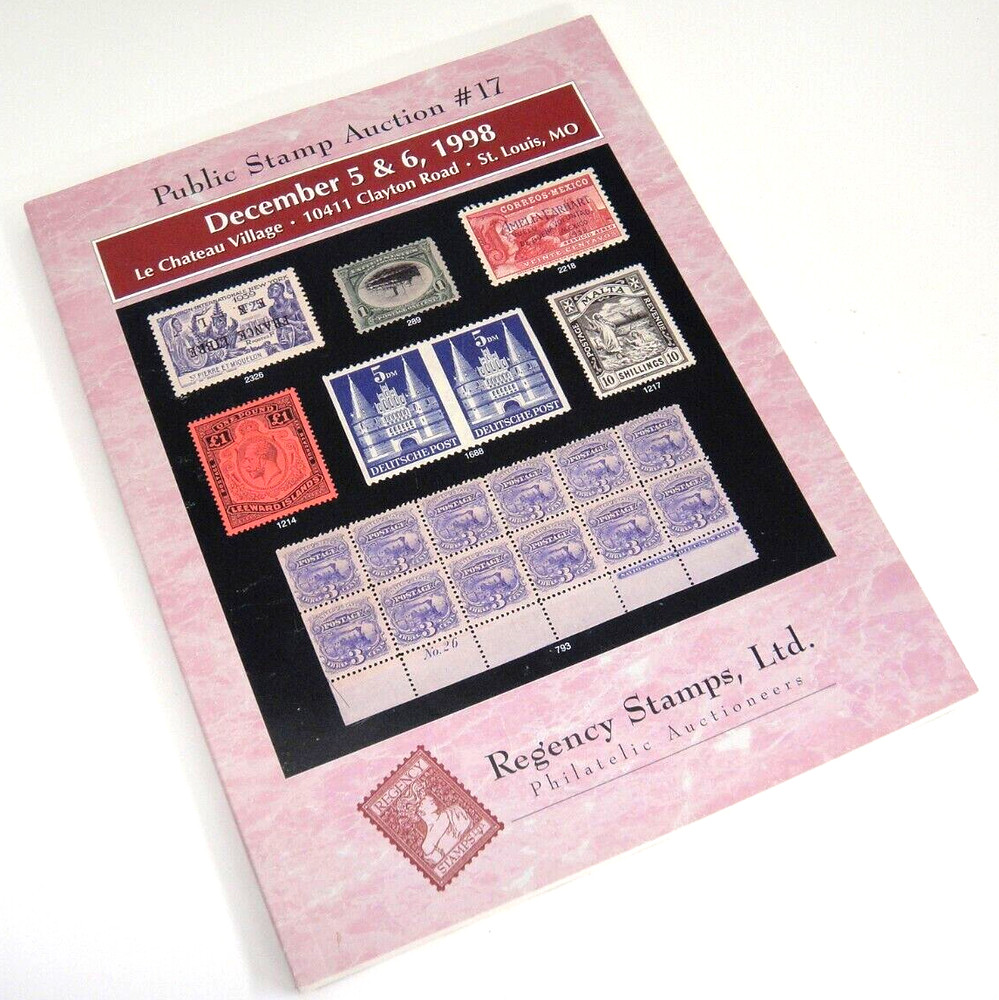 Regency Stamp Auction Catalog 1998 Zeppelin Covers Plate Blocks Modern Errors