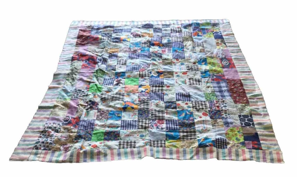 Vintage Quilt Patchwork Top Small 52” X 72”