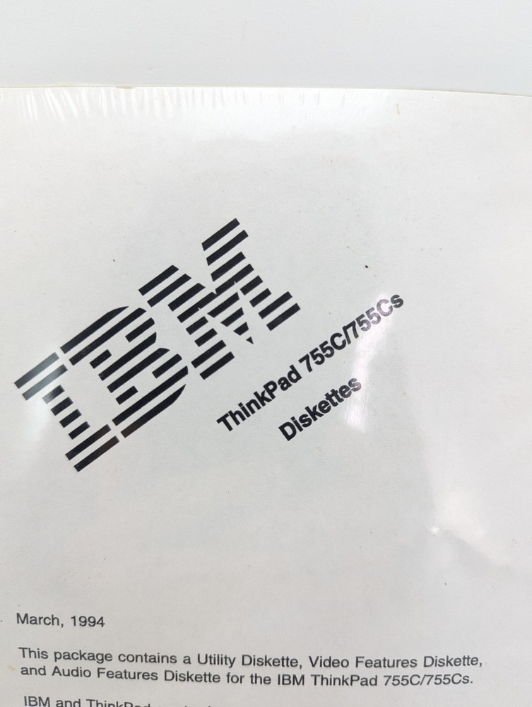 IBM Thinkpad Diskettes 755C/755Cs Utility Audio Vtg Computing 1994
