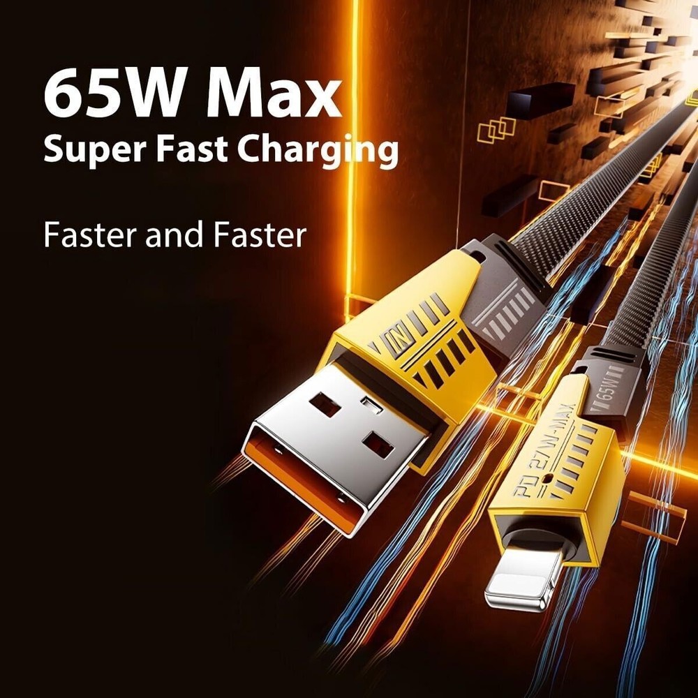 65W 4ft Fast 4-in-1 Multi-Function Charging Cable Compatible with Android&IOS
