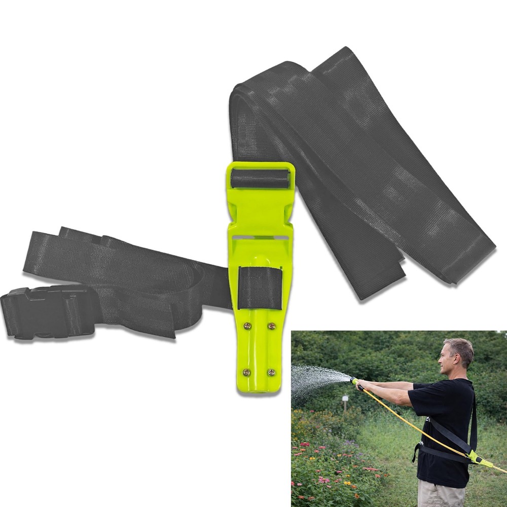 Garden Hose Shoulder Strap - Ergonomic Pulling Black