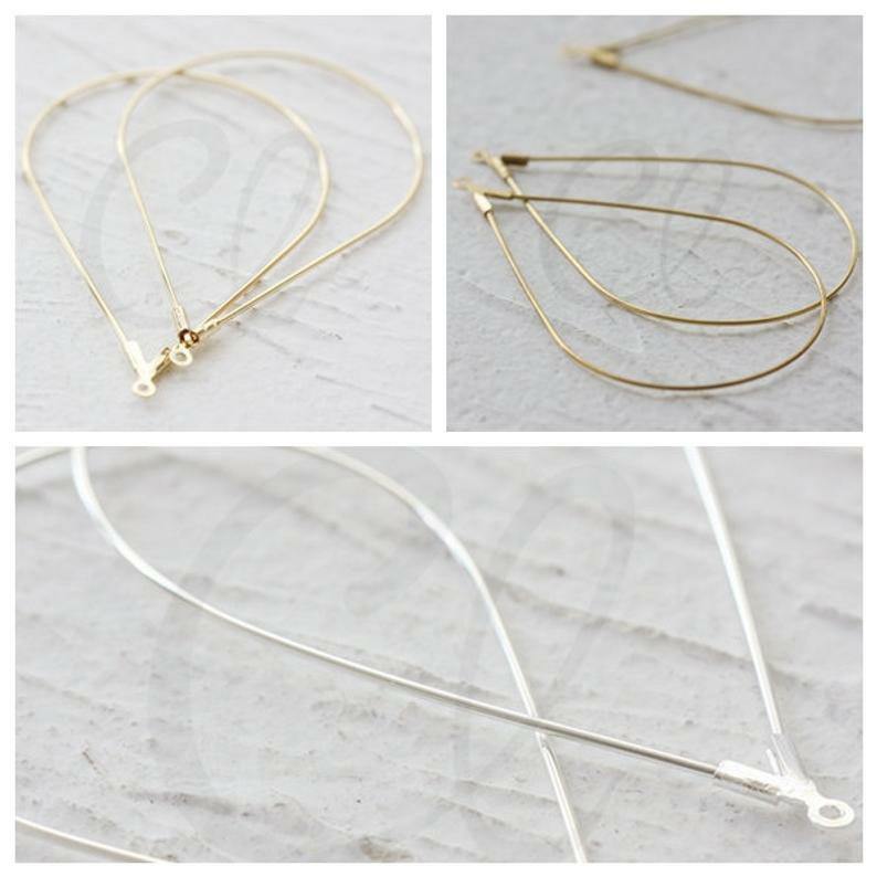 Solid Brass Earring Hooks - Teardrop - Tear 57.7x34mm (3914C-V-283)