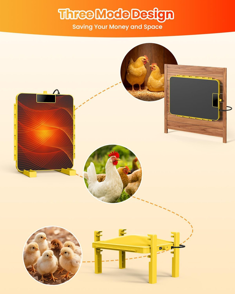 Brooder Plate for Chicks,200W Chick Heat Plate,Brooder Heater with Adjustable Te