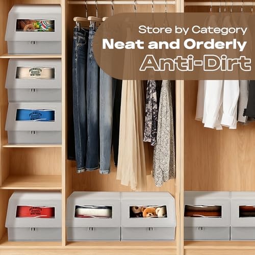 Stackable Hat Organizer for Baseball Caps, Hat Storage - Holds 12 Caps, 4 Pack