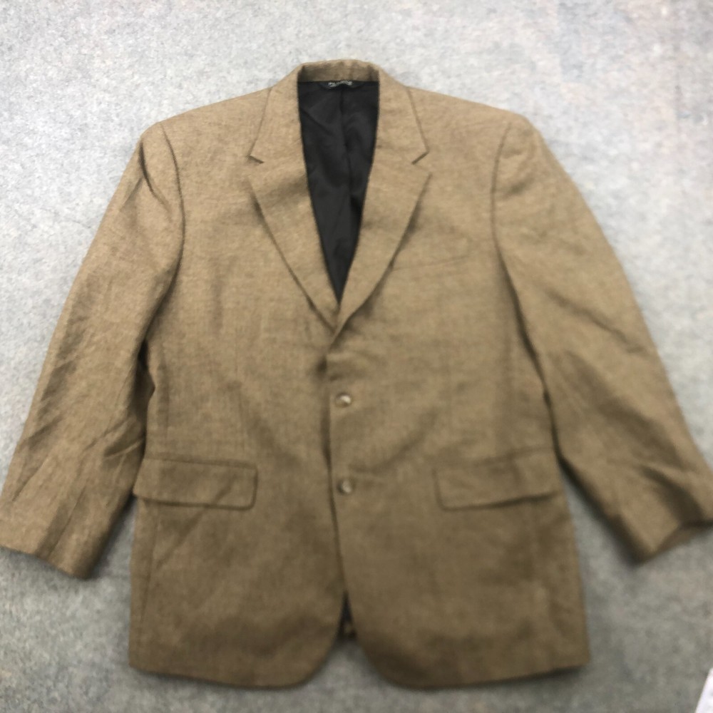 Jos A Bank Blazer Mens 44R Brown Solid Wool Three Button