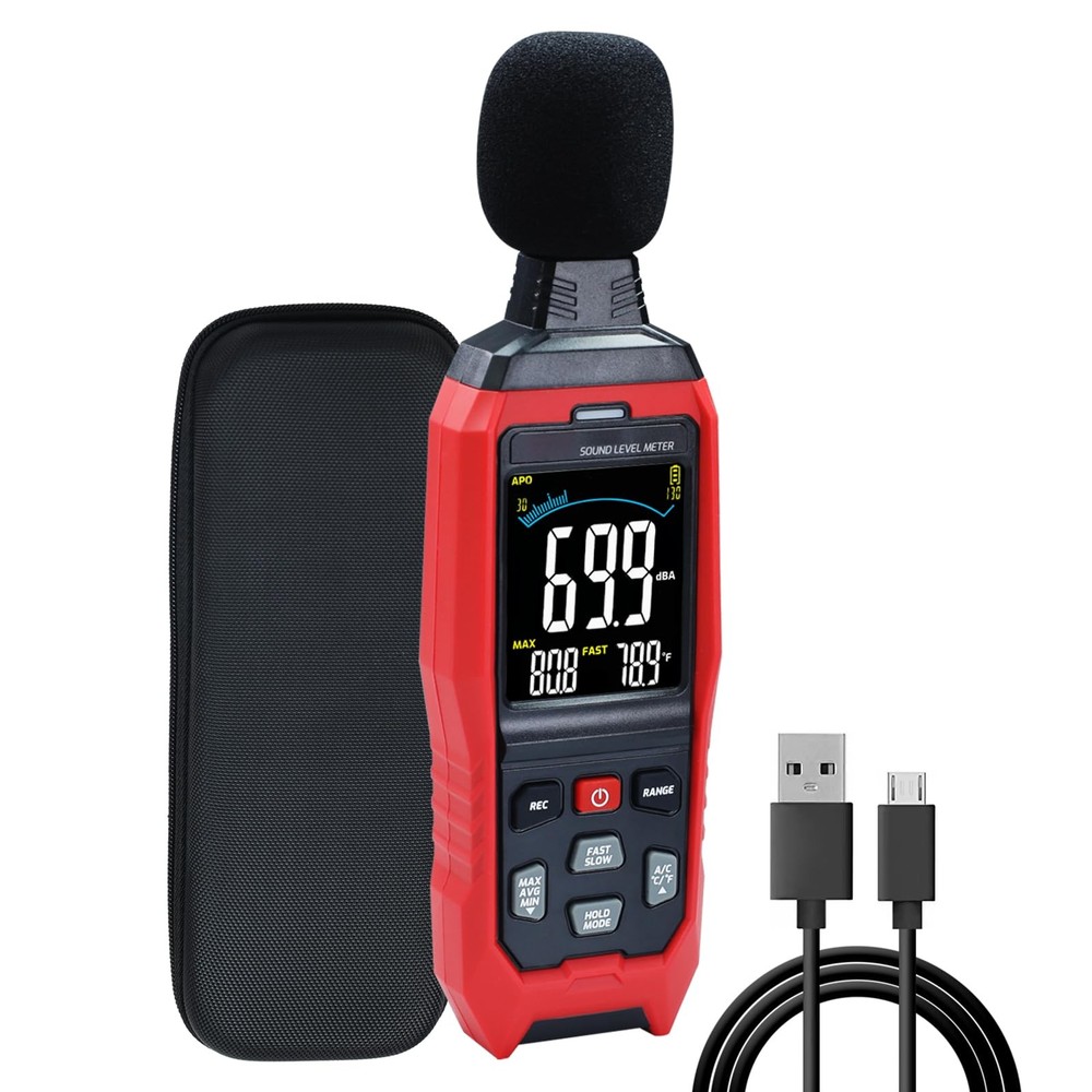 Sound Level Meter Data Logger Decibel Meter with Record Function, Portable No...