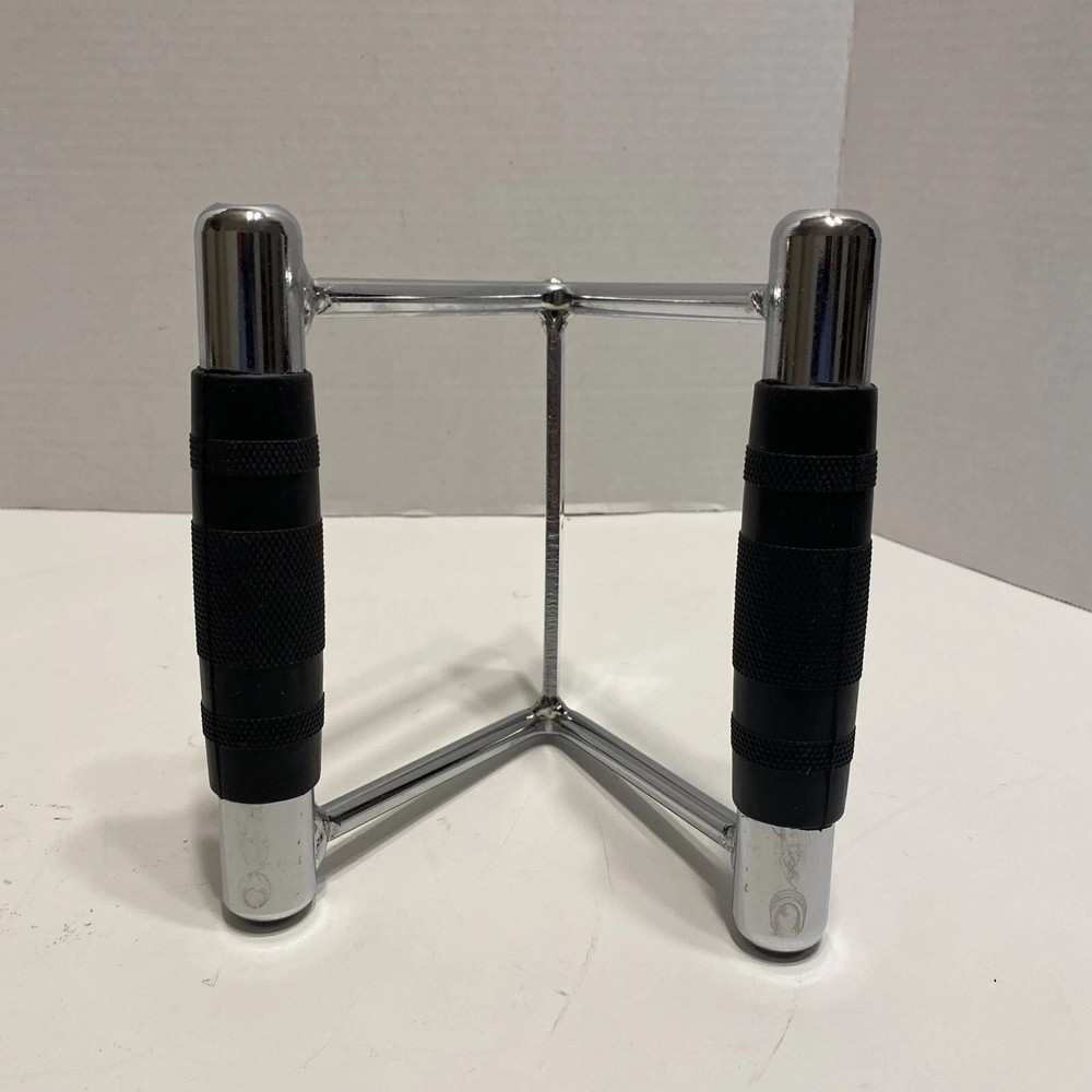 SINGLE Silver Pull Down V-Handle Bar Triceps Bicep Trainer Double Handle Gym Rod
