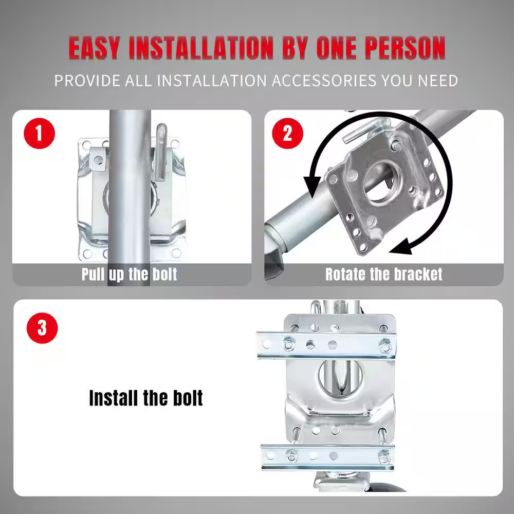 1,000 Lbs. Side-Wind Bolt-On Trailer Jack with Wheel