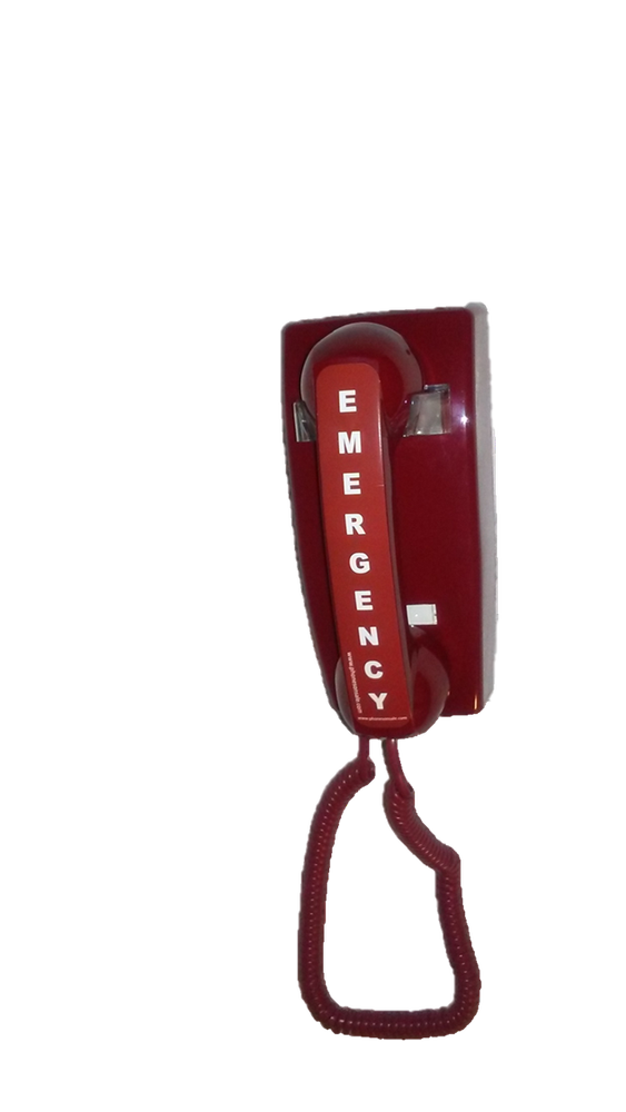 Emergency Red Telephone Preprogrammed To Call 911 When Picked Up