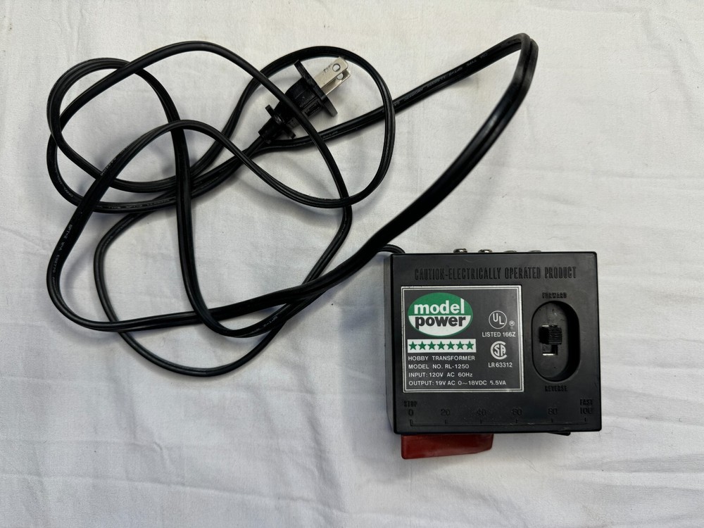 MODEL POWER HO SCALE POWER SUPPLY TRANSFORMER RL-1250