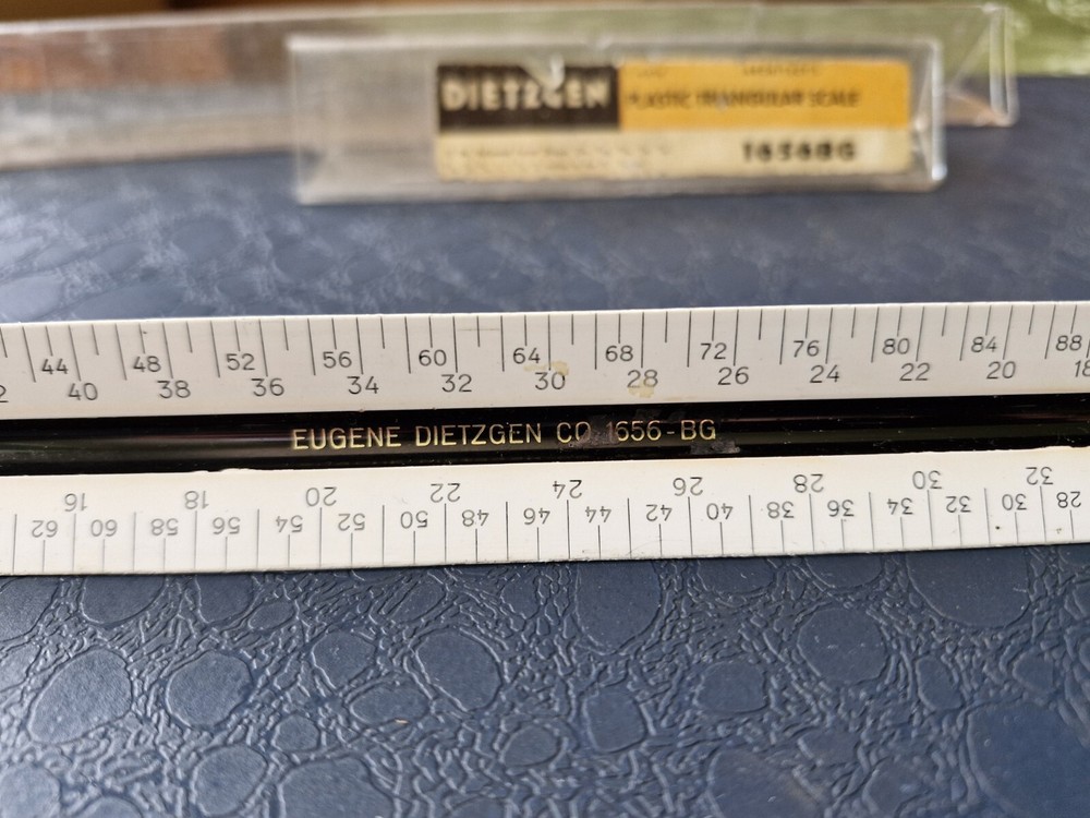 Vintage Dietzgen Plastic Triangular Scale ,made In GERMANY.