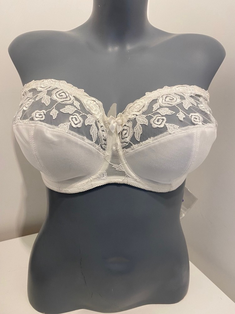 Fantasie Belle White Strapless Bra Multiway Underwired Side Support No padding