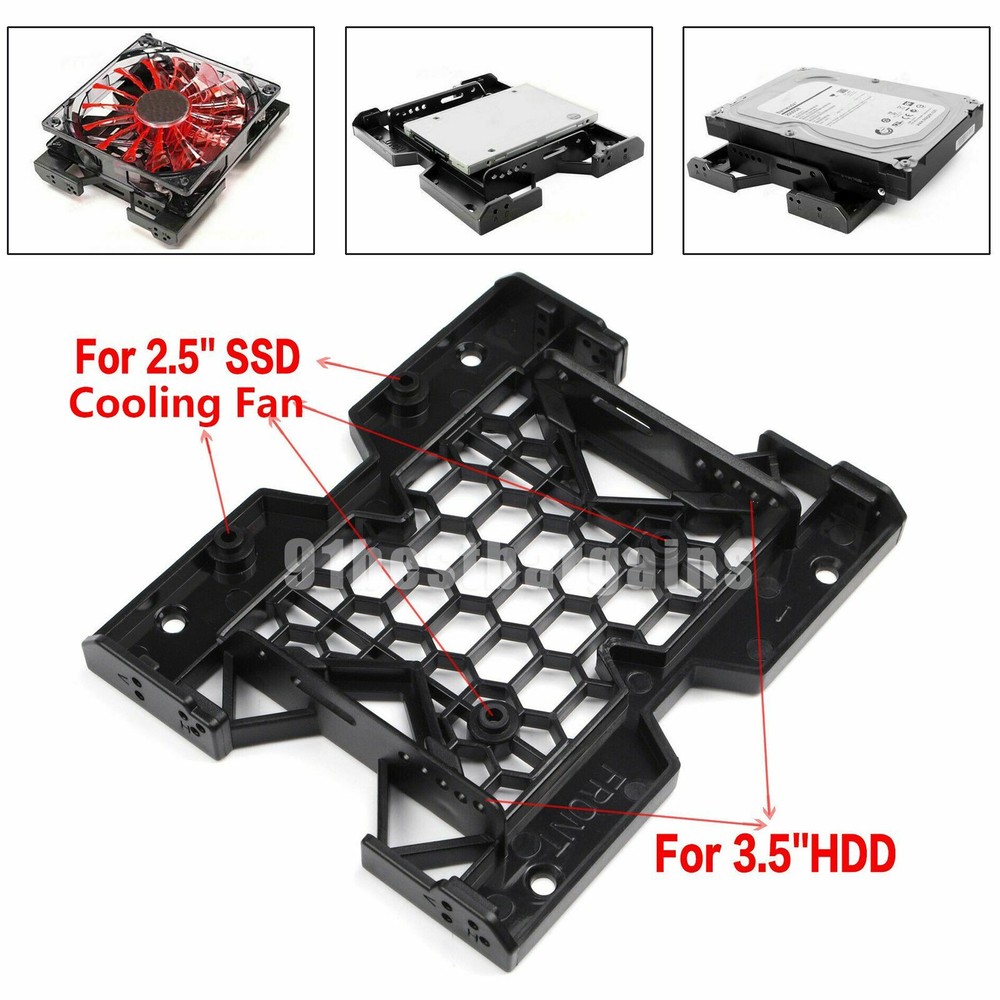 2.5/3.5 to 5.25 Drive Bay Computer Case Adapter HDD Mounting Bracket SSD Fan