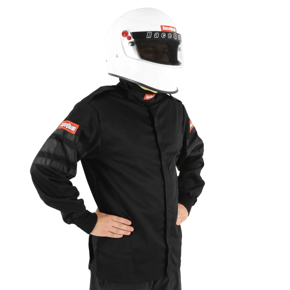 RaceQuip Single Layer Fire Suit Jacket Black - Medium Tall