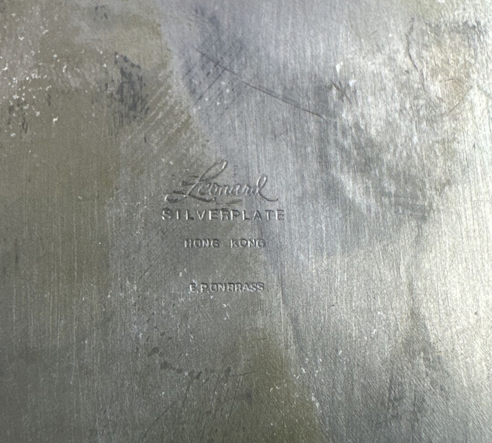 Vintage Leonard Oval Wire Silverplate Bread Fruit Basket Hong Kong