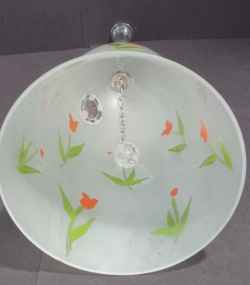 Handcrafted Romanian Crystal Bell with Painted Flowers