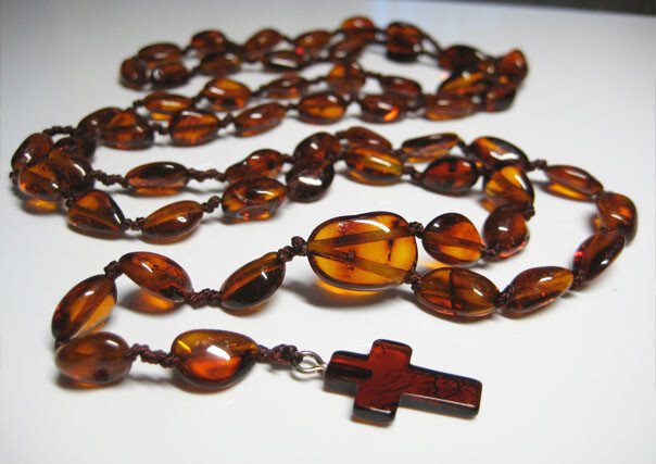 Genuine Cognac Amber Prayers Catholic Rosaries Baltic amber !!!