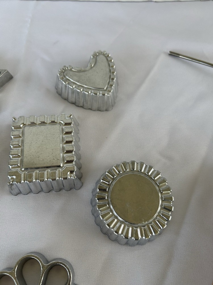 Mixed Rosette & Timbale Iron Molds (6) and 1 Handle
