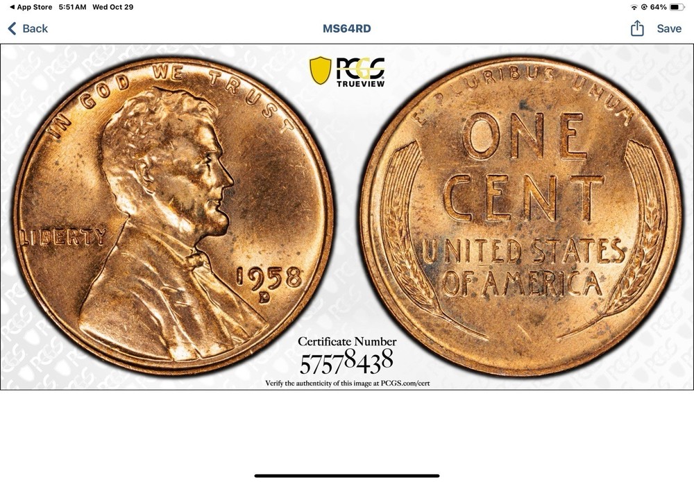 1958-D Lincoln Head Wheat Cent Penny Coin