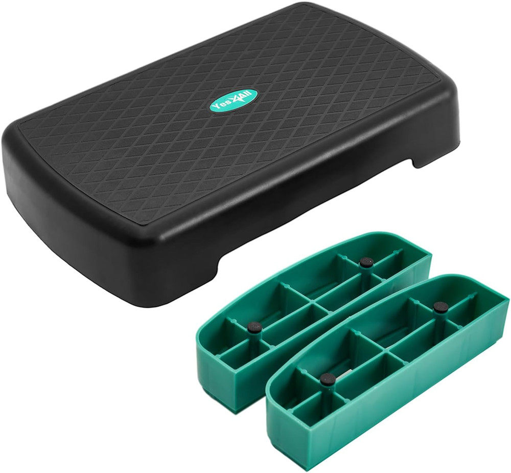 Yes4All Aerobic Exercise Step Platform, Exercise Stepper with Risers for Cardio