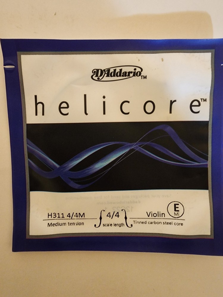 4PK D'Addario Helicore Violin Single E String, 4/4 Scale Medium Tension