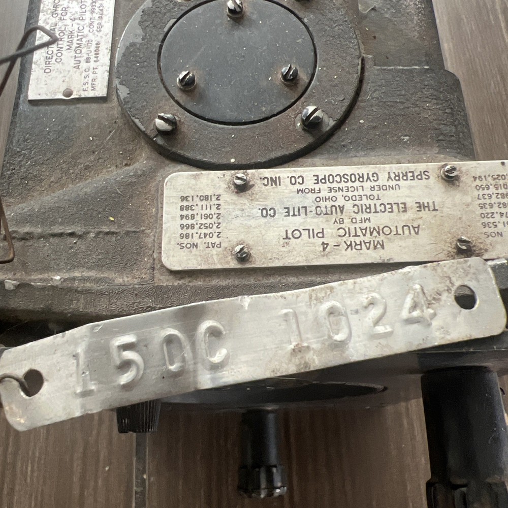 Vintage Sperry Mark 4 Automatic Pilot Directional Gyro