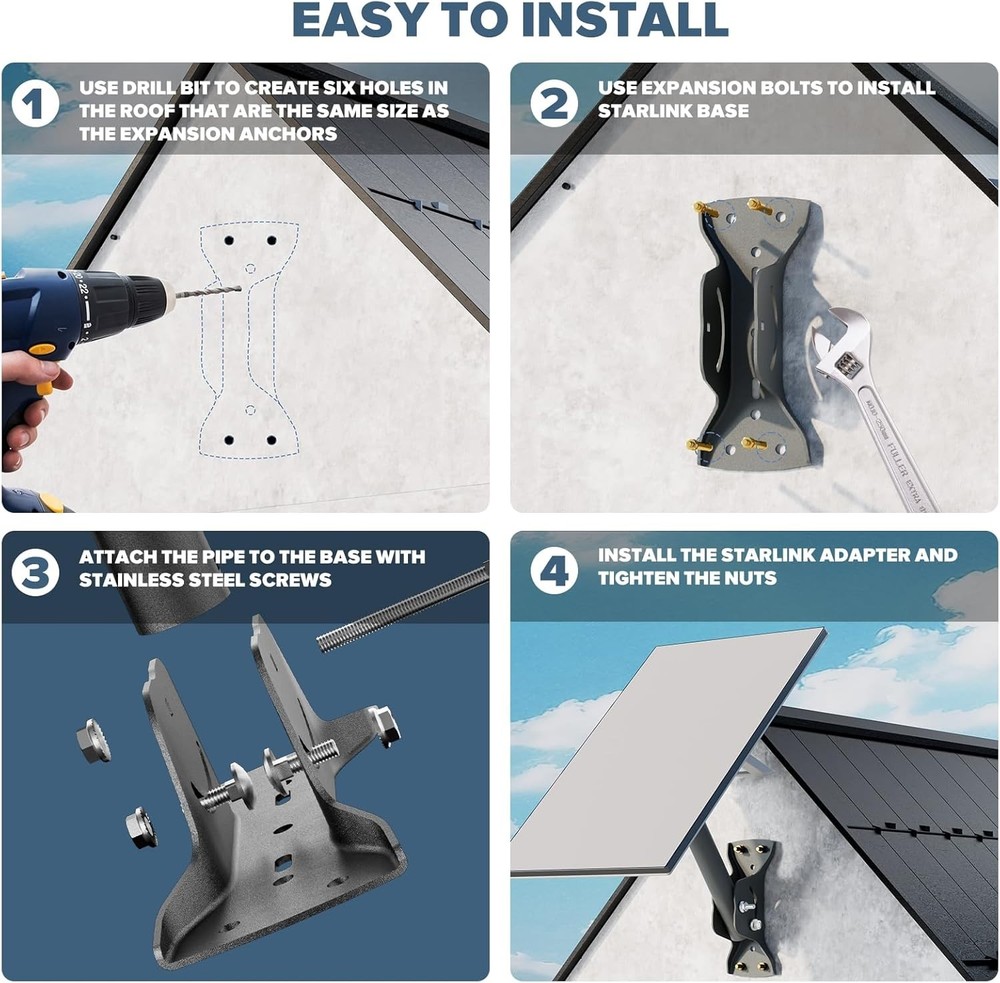 Mount Bracket Adjustable Pivot for Starlink Gen 3 V3 Satellite System NEW