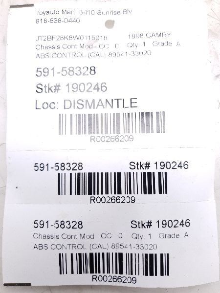 98-99 TOYOTA CAMRY ABS CONTROL MODULE ECM ASSEMBLY