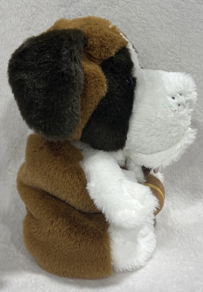 St Bernard Hand Puppet W/Barrel 14"