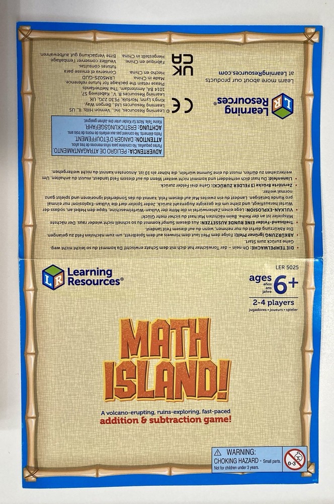 Learning Resources Math Island Addition & Subtraction Game Ages 6+ Complete