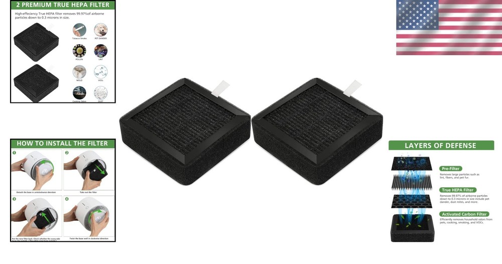 OSIMO 3-in-1 High-Efficiency Replacement Filter (2-Pack)