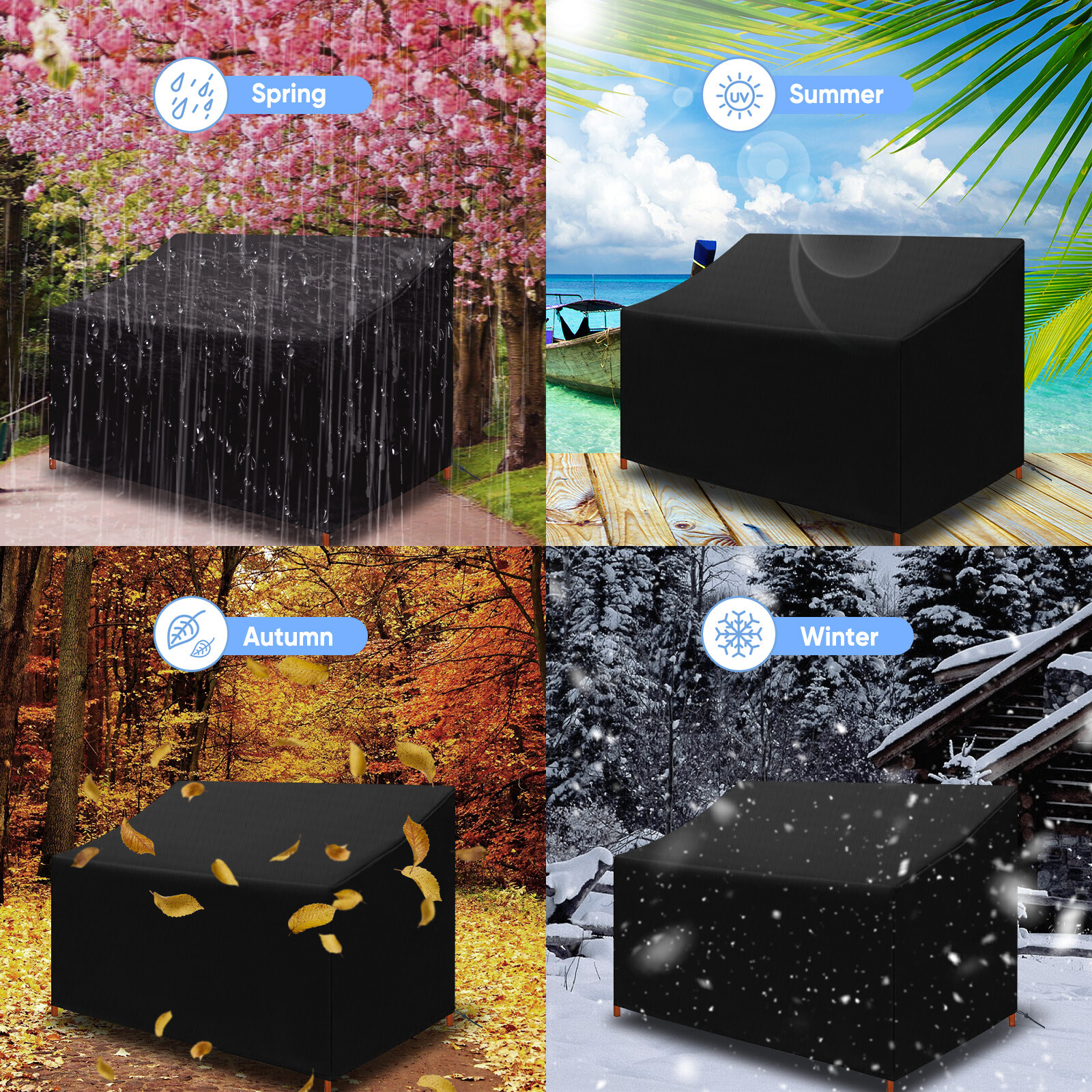 Waterproof Patio Loveseat Cover Outdoor Bench Furniture Sofa Couch 52Wx25Dx35H