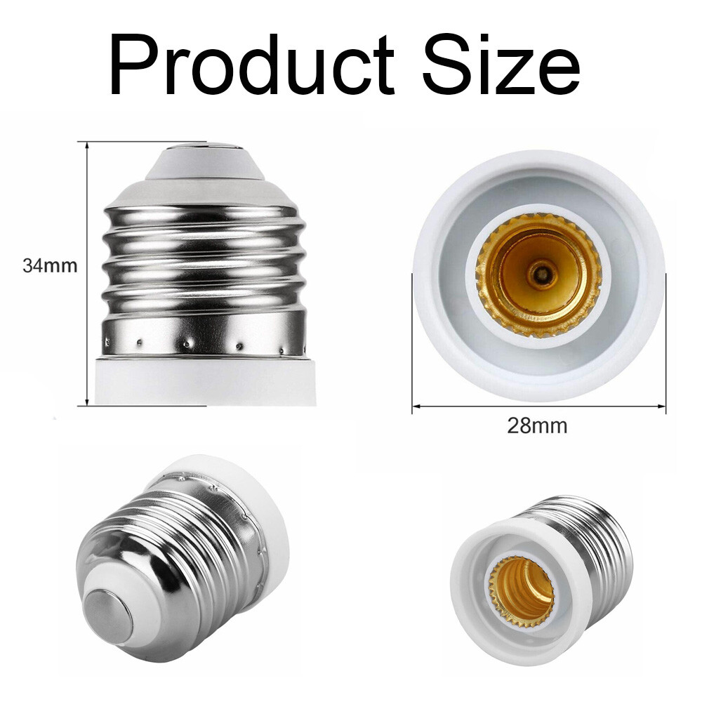 Light Bulb Socket Adapter Medium Base E26 to E12 Candelabra Screw Reducer