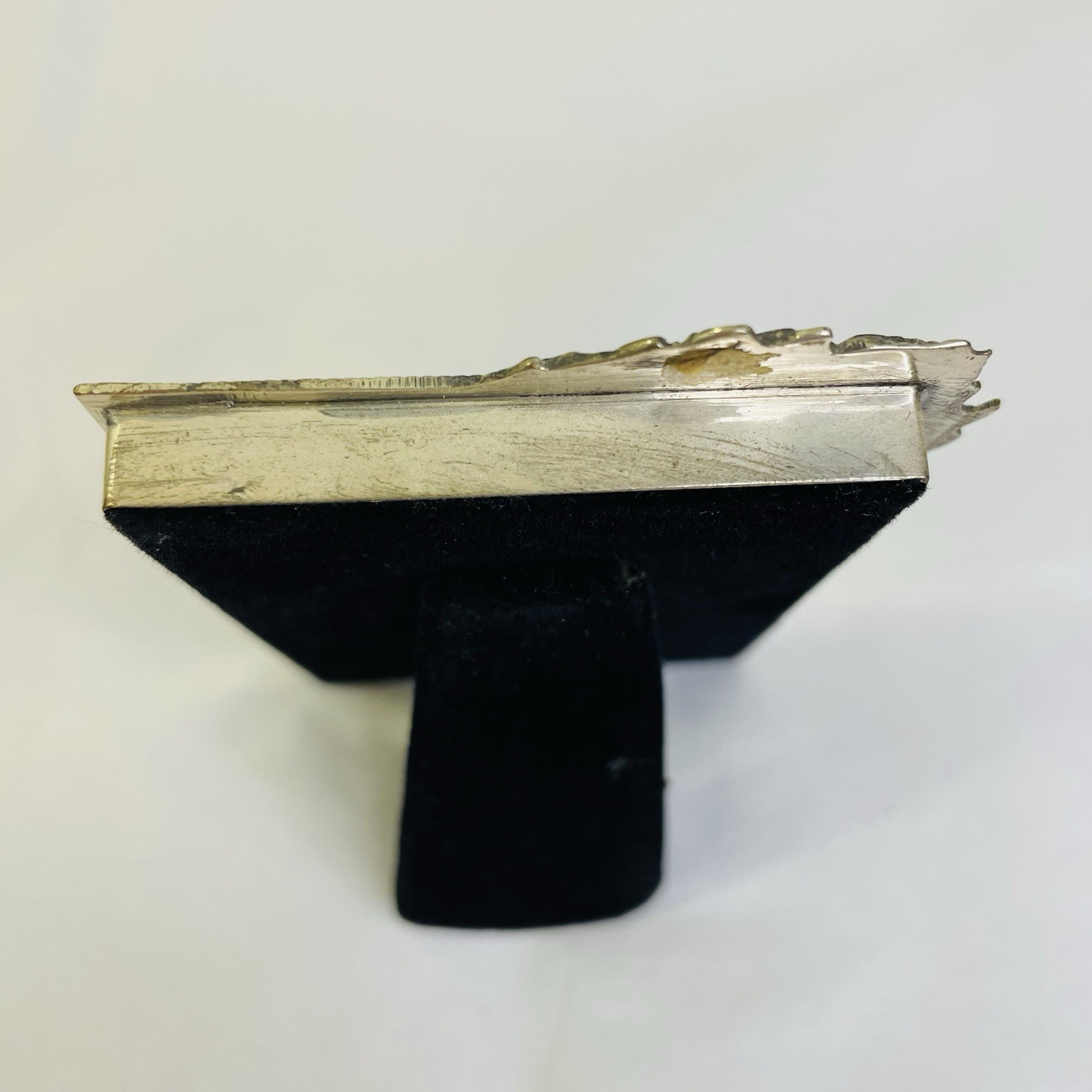 Antique German 800 Silver Small Picture Frame Reeded Edge with Floral Detail