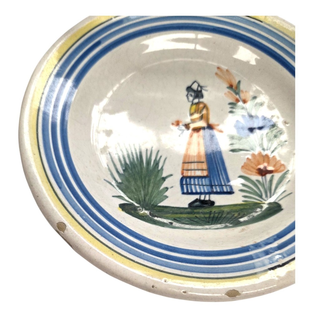 C020 13 pc QUIMPER-OPEN SALTS, SMALL PLATES, etc.