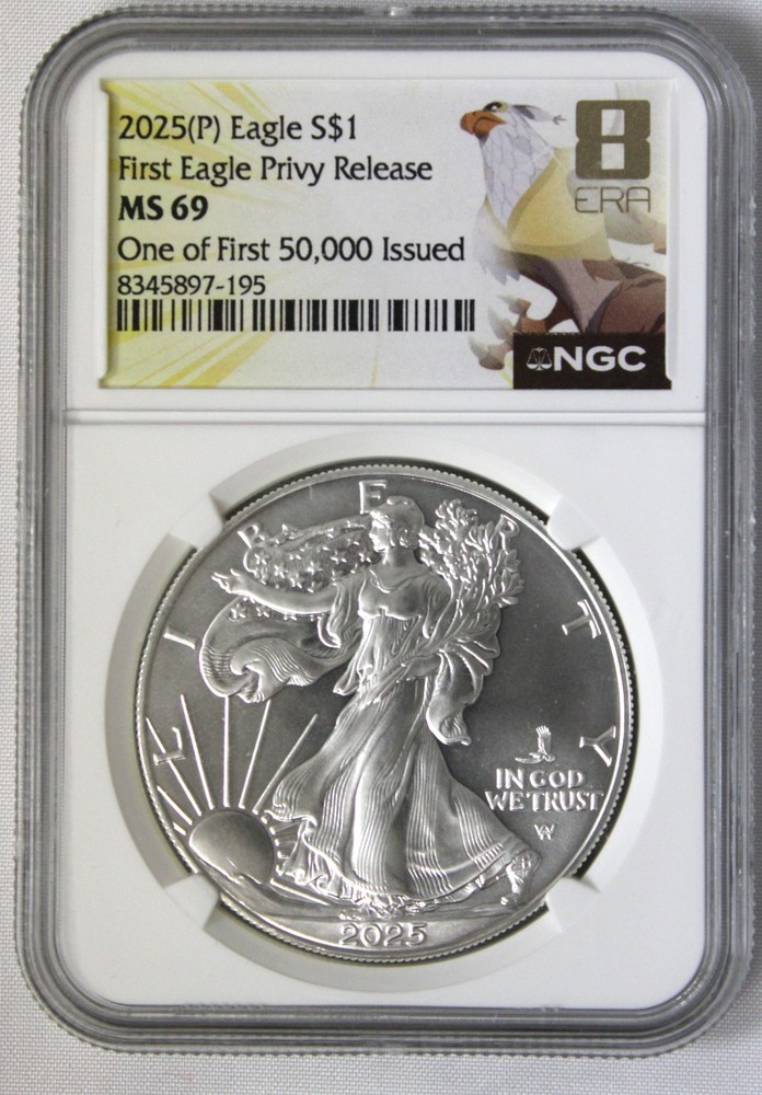 2025(P) Silver Eagle First Privy Release NGC MS69 !!