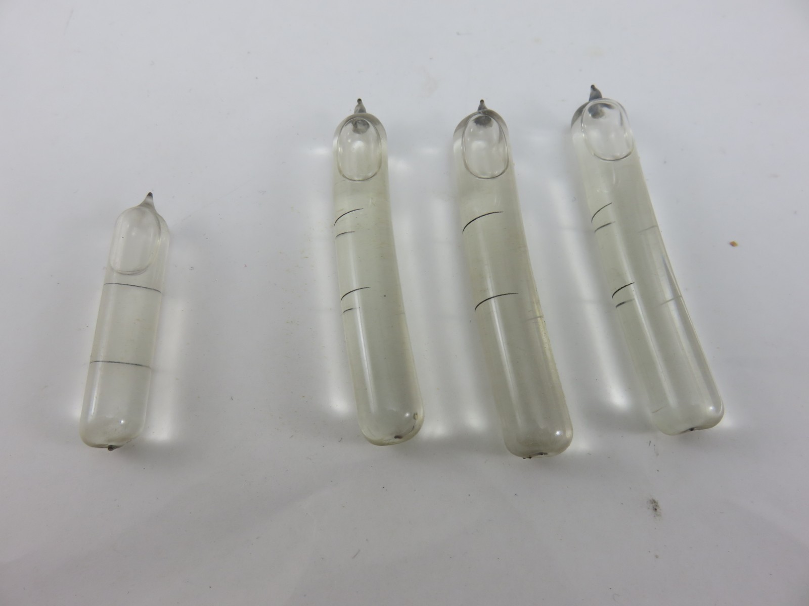 Stanley 208 Proved Level Glasses Vial 1.5" & 2" 4pc Total Vintage Made In USA