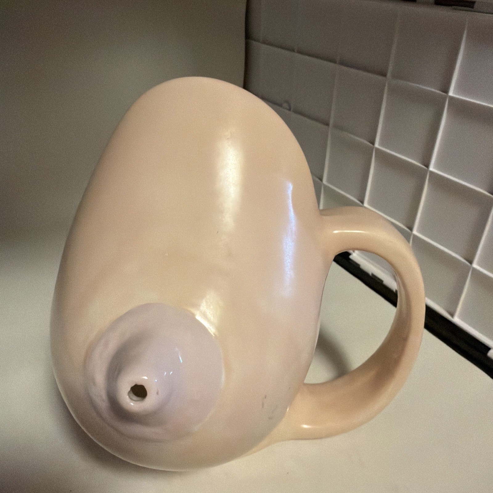 Vintage Ceramic Boob Coffee Mug Novelty Mug Cream Jug Nipple Sipper 70s-80s 6”