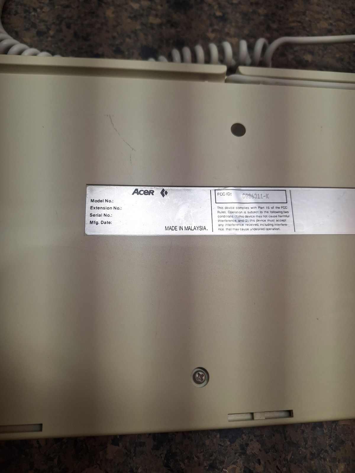 Acer 6311-K Mechanical Keyboard Tested And Working