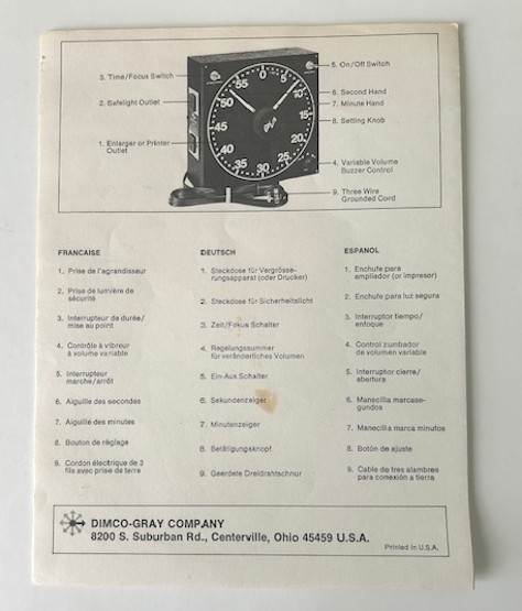 GraLab Model 300 Timer Instruction Manual multi-language