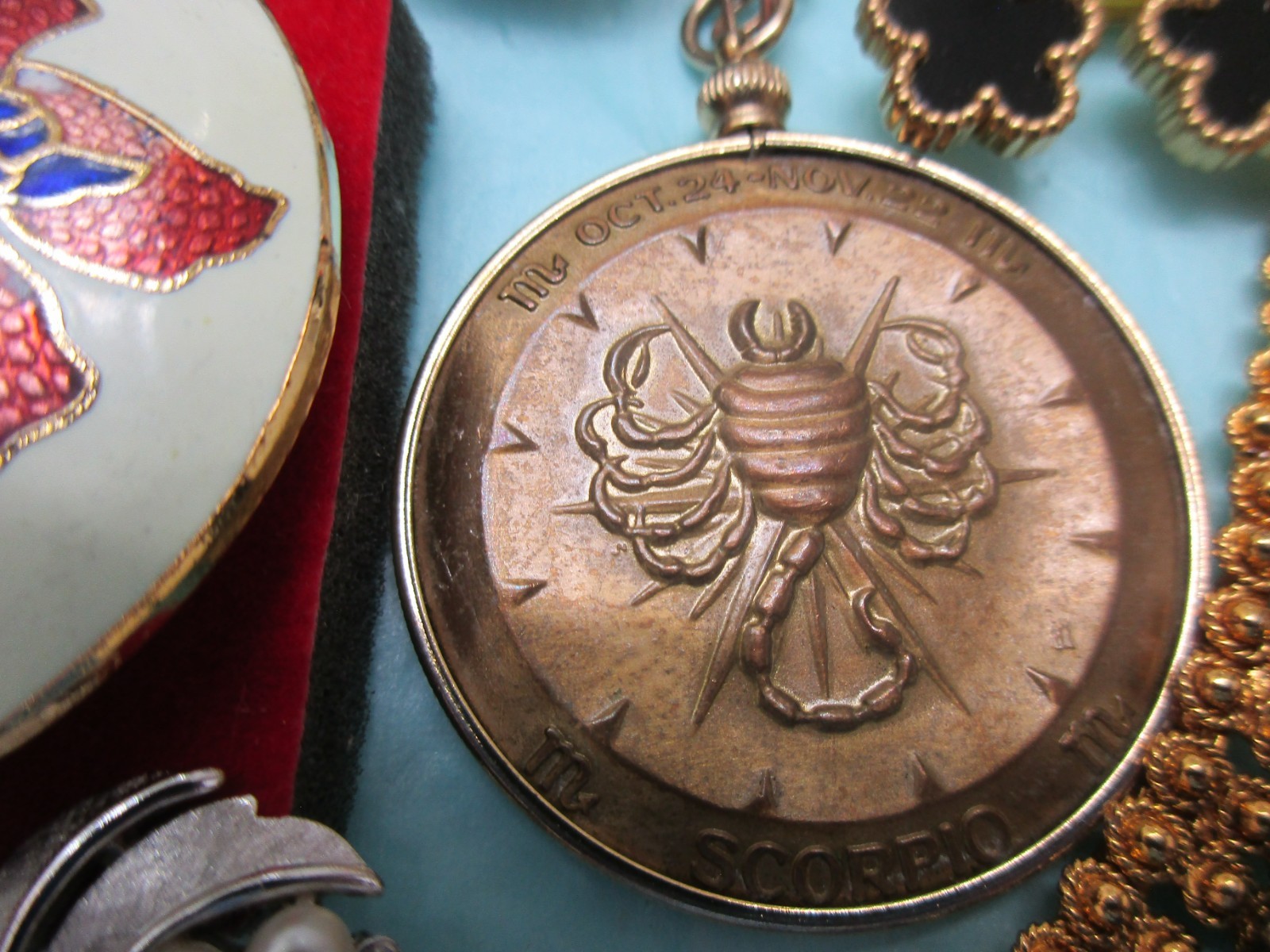 Vtg to Now Lot JEWELRY WEISS C.TRIFARI,925 Swiss Piano+Cameo Locket brooch,ring+