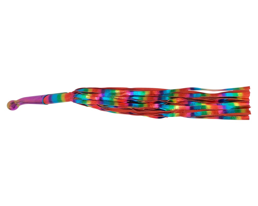 Rainbow Leather BDSM Flogger 35 Tails Rainbow Stainless Steel Insertable handle