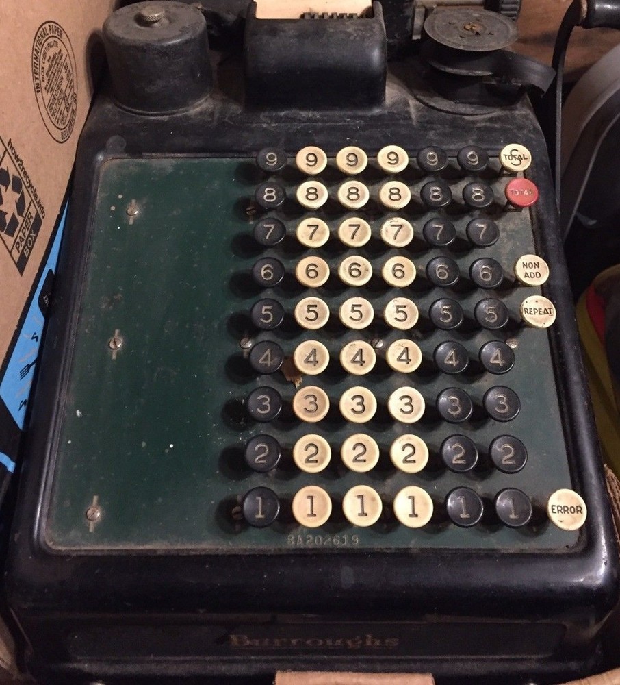 Cordless Burroughs 6 Column Adding Machine