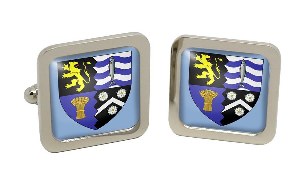 Cardiganshire Ceredigion (Wales) Square Cufflink in Chrome Box