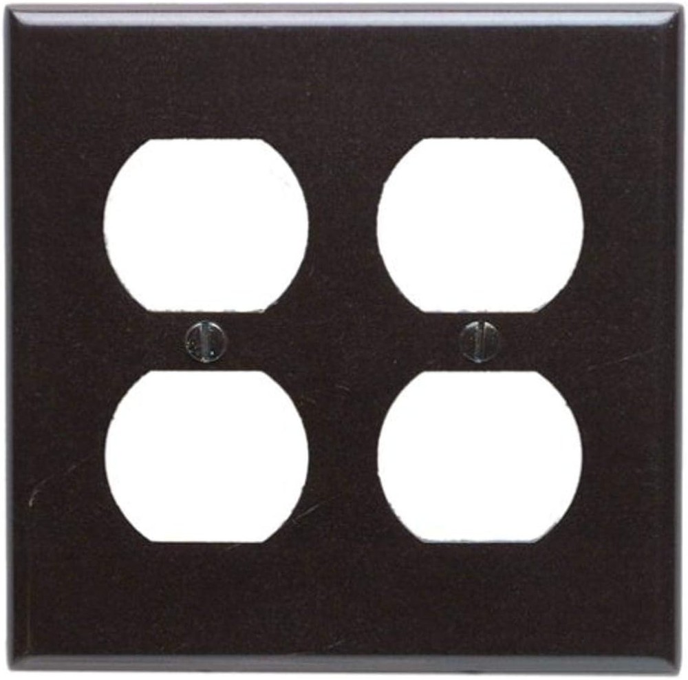 Leviton 2-Gang Duplex Device Receptacle Wallplate, Standard Size, Thermoset, Dev