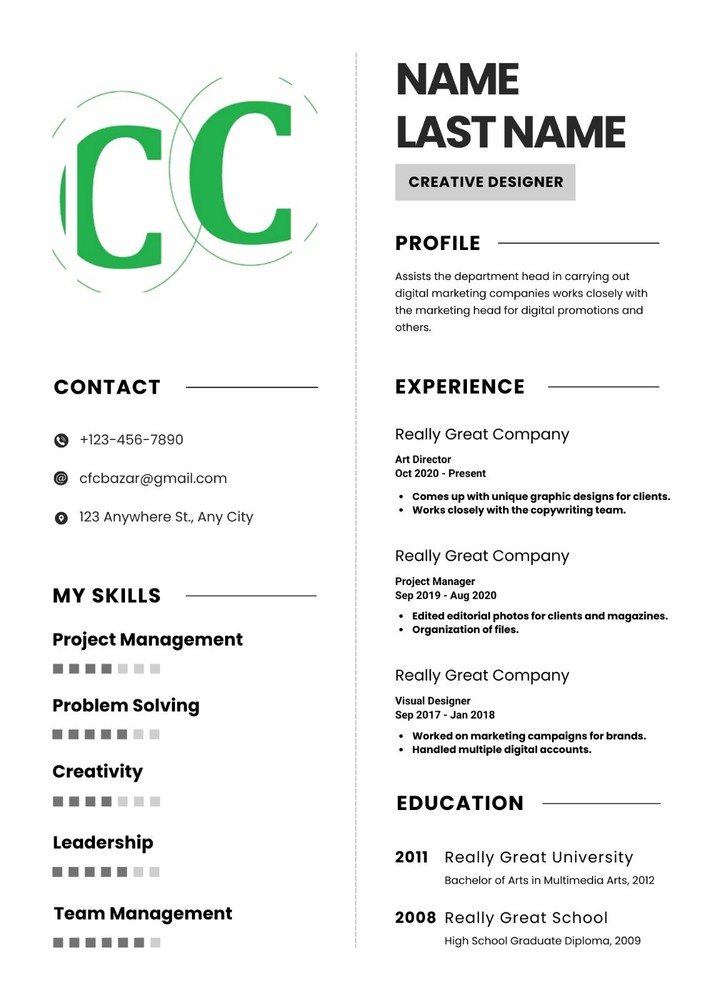 Modern Resume Template Bundle | 11 Editable Canva/PDF/PPTX Templates | CV