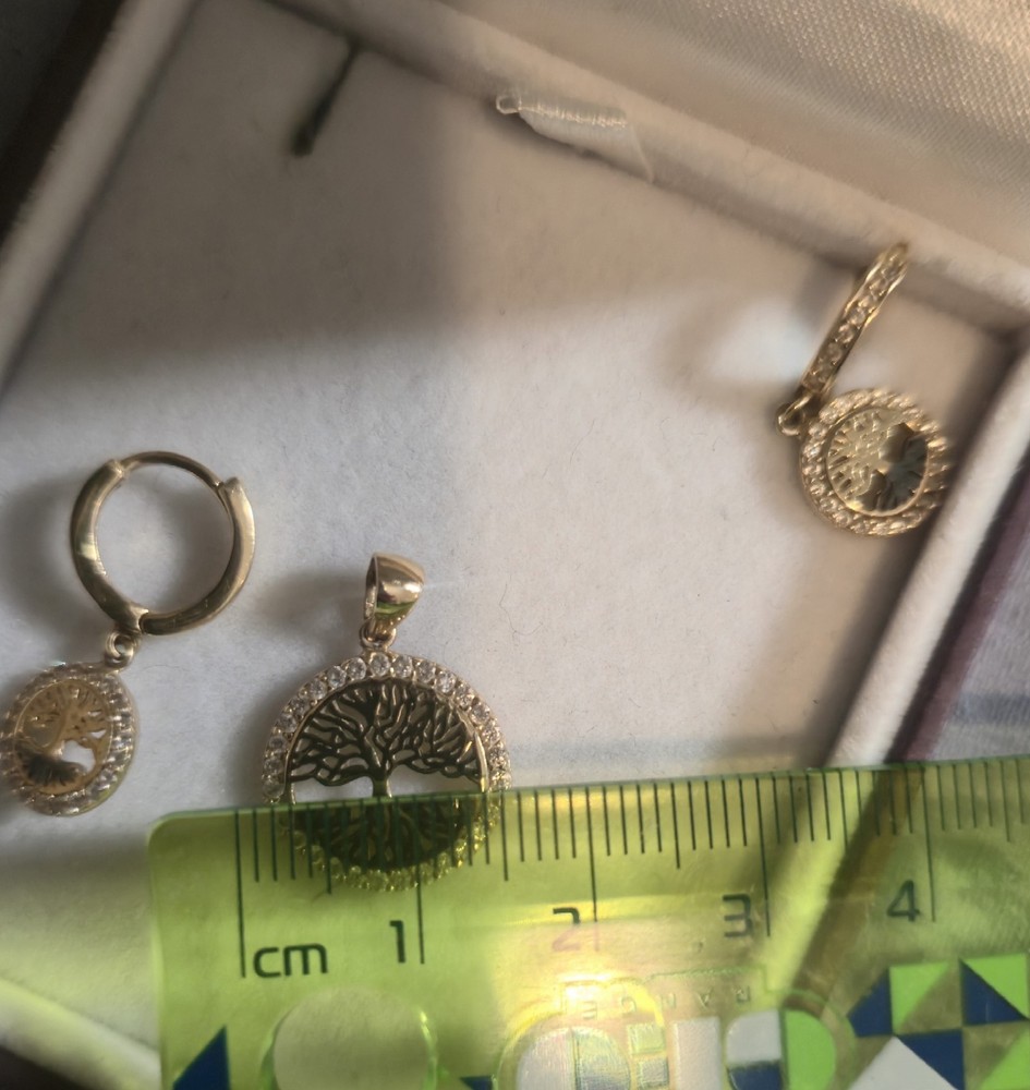 14k Gold Set Life Tree Theme