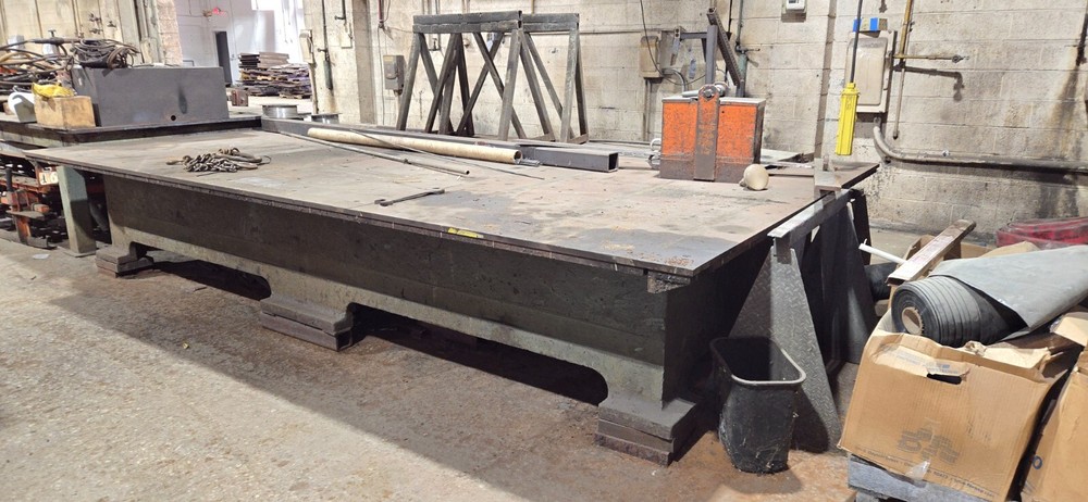 WELDING TABLE, LAYOUT TABLE, 181" X 101" X 33" TALL, GOOD